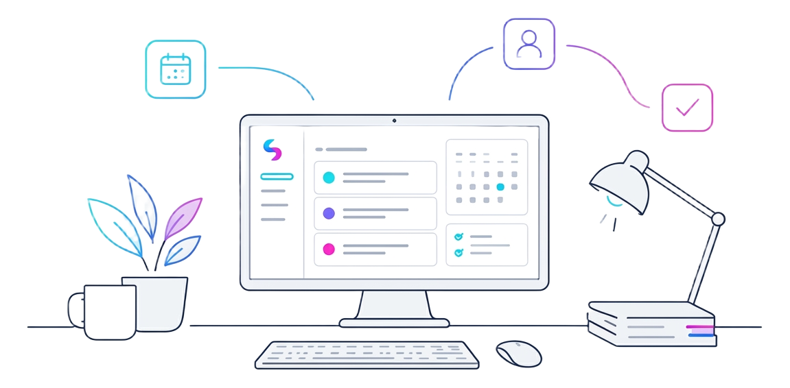 Slend workspace showing projects, tasks and schedules